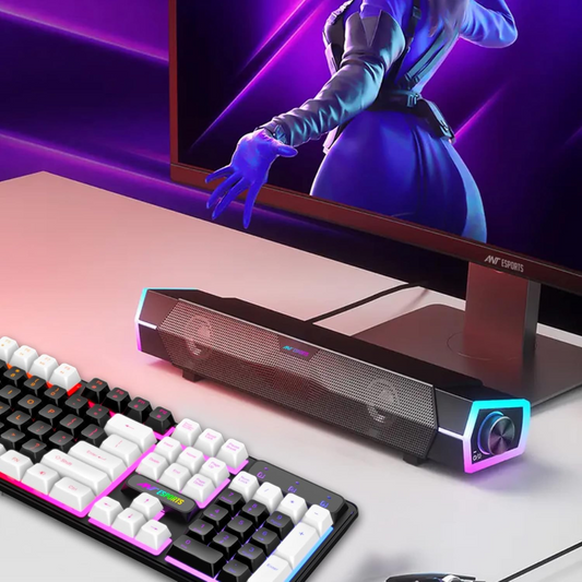 4D Surround Sound Bluetooth Speaker – RGB Lighting, Knob Control