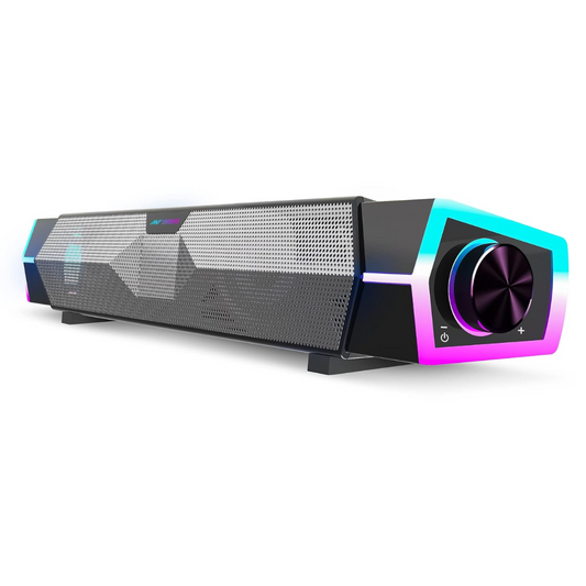 4D Surround Sound Bluetooth Speaker – RGB Lighting, Knob Control