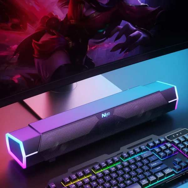4D Surround Sound Bluetooth Speaker – RGB Lighting, Knob Control